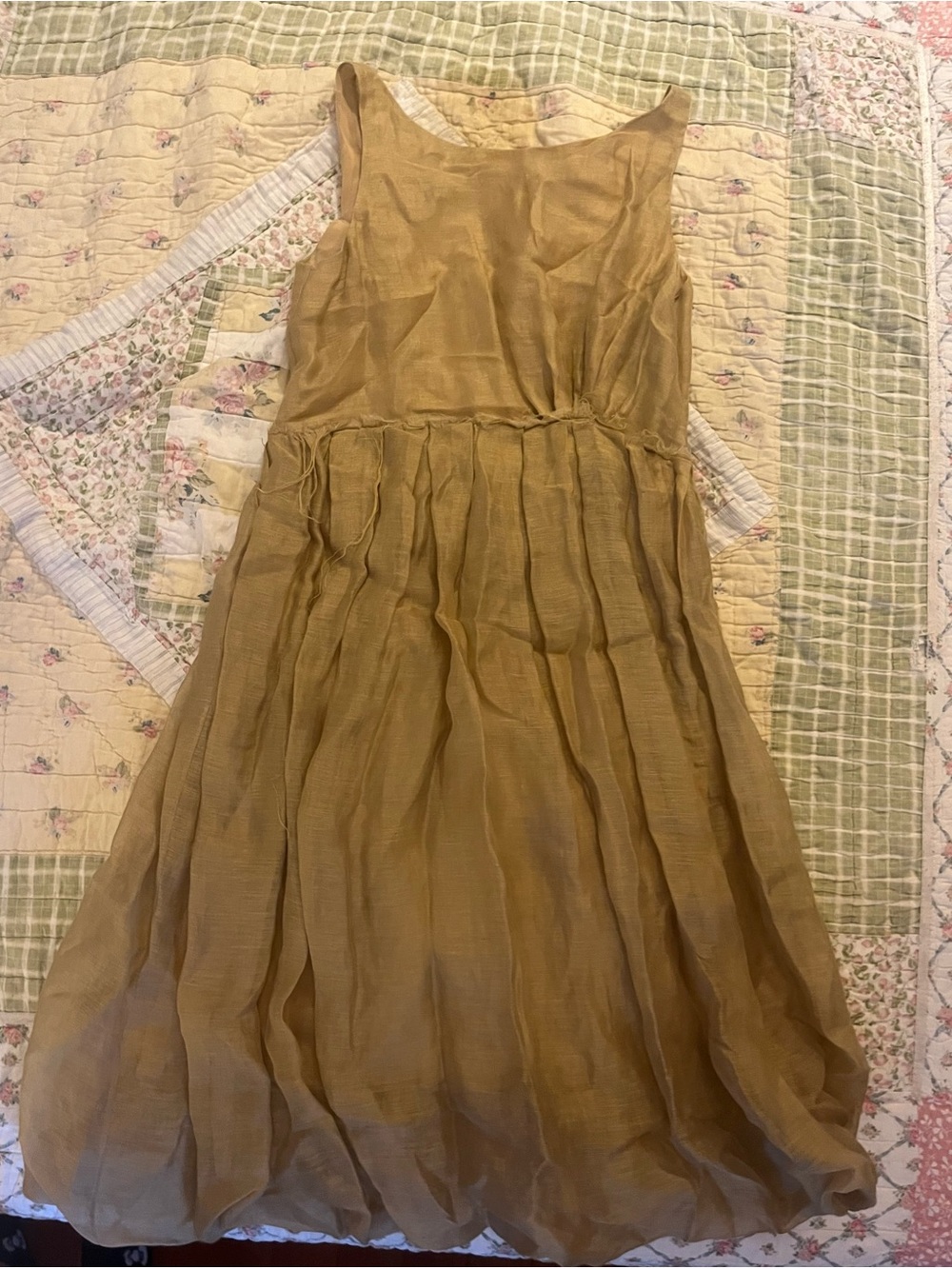 Ports 1961 Sleeveless Mustard Midi Bubble Dress